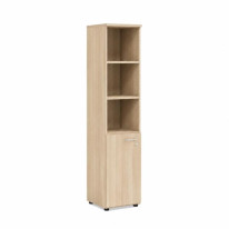 Policová skriňa BASIC, kombinovaná, ľavé dvere so zámkom, 40x40x182,1cm, agát svetlý