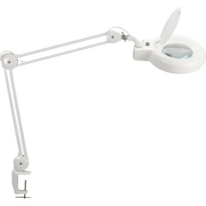 Lampa lupová MAULviso so svorkou biela