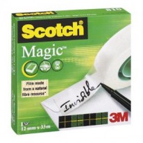 Lepiaca páska Scotch Magic neviditeľná popisovateľná 12mm x 33m v krabičke