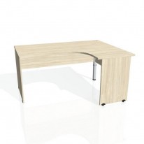 Pracovný stôl Gate, ergo, ľavý, 160x75,5x120 cm, agát/agát