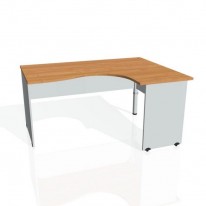 Pracovný stôl Gate, ergo, ľavý, 160x75,5x120 cm, jelša/sivá