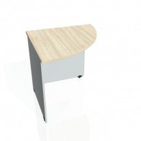 Doplnkový stôl Gate, pravý, 80x75,5x80 cm, agát/sivá