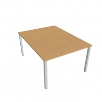 Pracovný stôl Uni, zdvojený, 120x75,5x160 cm, buk/sivá