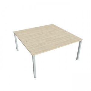 Pracovný stôl Uni, zdvojený, 160x75,5x160 cm, agát/sivá