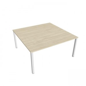 Pracovný stôl Uni, zdvojený, 160x75,5x160 cm, agát/biela