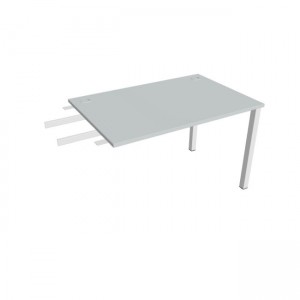 Pracovný stôl Uni, reťaziaci, 120x75,5x80 cm, sivá/biela