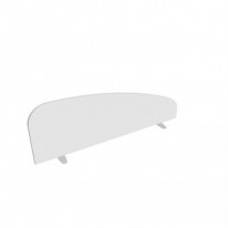 Paraván Hobis na plochu stola, oblý, 120 cm, biela