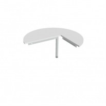 Doplnkový stôl Gate, ľavý, 120x75,5 cm, biely/kov