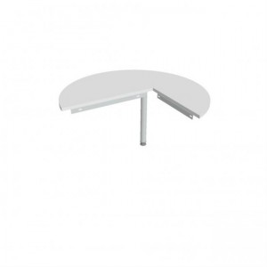 Doplnkový stôl Gate, ľavý, 120x75,5 cm, biely/kov