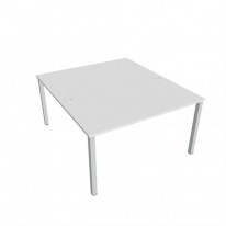 Pracovný stôl Uni, zdvojený, 140x75,5x160 cm, biela/sivá