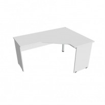 Pracovný stôl Gate, ergo, ľavý, 160x75,5x120 cm, biely/biely