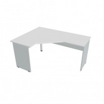 Pracovný stôl Gate, ergo, pravý, 160x75,5x120 cm, biely/sivý