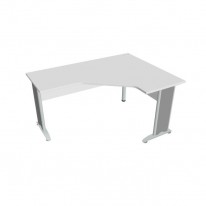 Pracovný stôl Cross, ergo, ľavý, 160x75,5x120 cm, biela/kov