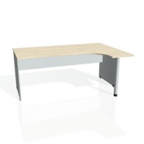 Pracovný stôl Gate, ergo, ľavý, 180x75,5x120 cm, agát/sivá