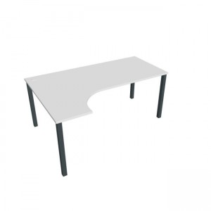 Pracovný stôl Uni, ergo, pravý, 180x75,5x120 cm, biela/čierna