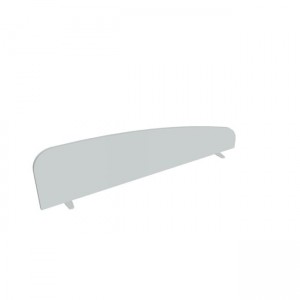 Paraván Hobis na plochu stola, oblý, 160 cm, sivá