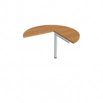 Doplnkový stôl Cross, ľavý, 100x75,5x(60x60) cm, jelša/kov