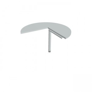 Doplnkový stôl Cross, ľavý, 100x75,5x(60x60) cm, sivá/kov