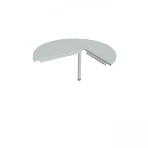 Doplnkový stôl Cross, ľavý, 120x75,5x(80x60) cm, sivá/kov