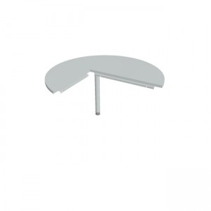 Doplnkový stôl Cross, pravý, 120x75,5x(60x80) cm, sivá/kov