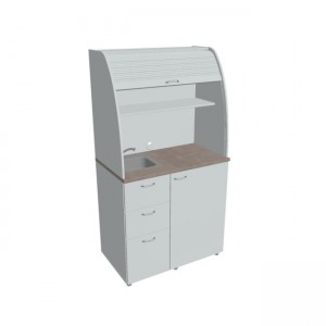 Kuchynka s drezom a bateriou ľavá, 100x189,1x60 cm, sivá/sivá