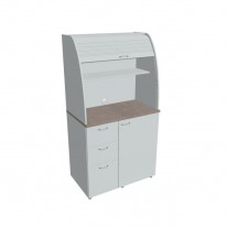 Kuchynka s chladničkou ľavá, 100x189,1x60 cm, sivá/sivá