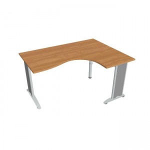 Pracovný stôl Flex, ergo, ľavý, 160x75,5x120 (80x60) cm, jelša/kov