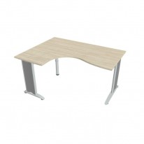 Pracovný stôl Flex, ergo, pravý, 160x75,5x120 (60x80) cm, agát/kov