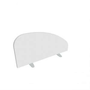 Paraván Hobis na plochu stola, oblý, 80 cm, biela