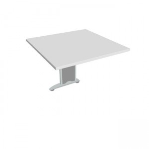 Doplnkový stôl Flex, 80x75,5x80 cm, biely/kov