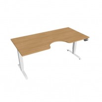Pracovný stôl Motion Ergo, PO, 3S, 180x61-128x90 cm, dub/biela