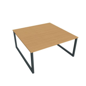 Pracovný stôl UNI O, 160x75,5x160 cm, buk/čierna