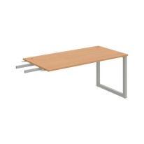 Pracovný stôl UNI O, kolmo reťaziaci, 160x75,5x80 cm, buk/sivá