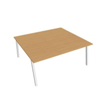 Pracovný stôl UNI A, 180x75,5x160 cm, buk/biela