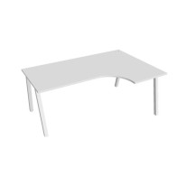 Pracovný stôl UNI A, ergo, ľavý, 180x75,5x120 cm, biela/biela