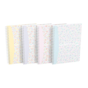 Blok Oxford Floral, A5, 60 listov, linajkový, mix farieb