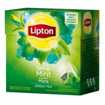 Čaj Lipton zelený Intense Mint pyramídy 32g