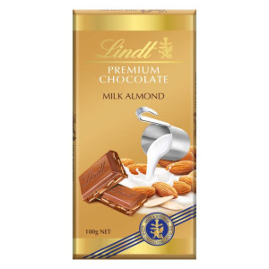 Lindt PREMIUM mliečna čokoláda s mandľami 100g
