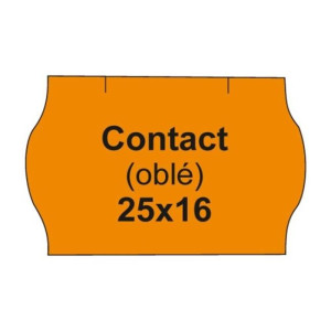 Etikety CONTACT 25x16 mm, oranžové oblé