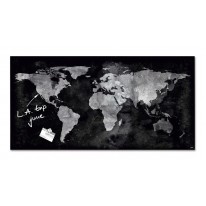 Magnetická sklenená tabuľa Sigel mapa sveta 46x91 cm biela