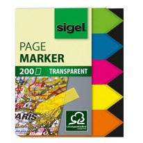 Záložky plastové Sigel 12x45 mm tvar Šípka mix 5 farieb
