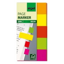 Záložky papierové Sigel Neon 20x50 mm mix farieb