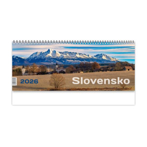 Stolový kalendár stĺpcový 30 x 12 cm - Slovensko 2026