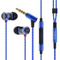 Slúchadlá Soundmagic E10C s mikrofónom ovládanie hlasitosti kovové modro-čierne