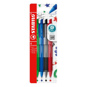 Sada guľôčkových pier STABILO pointball colorful 4 ks