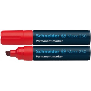 Popisovač permanentný zrezaný hrot Schneider Maxx 250 2-7mm červený