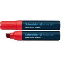 Popisovač permanentný zrezaný hrot Schneider Maxx 280 4-12mm červený