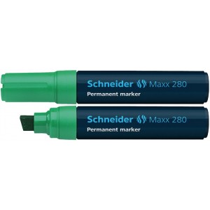 Popisovač permanentný zrezaný hrot Schneider Maxx 280 4-12mm zelený