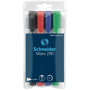 Popisovač na tabule a flipchart kuželový hrot Schneider Maxx 290 1-3mm 4 farby