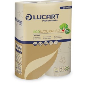 Toaletný papier, 3-vrstvový, malý kotúč, 27,5 m, LUCART EcoNatural